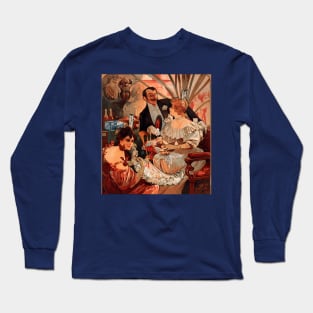 Biscuits and Champagne by A. Mucha Long Sleeve T-Shirt